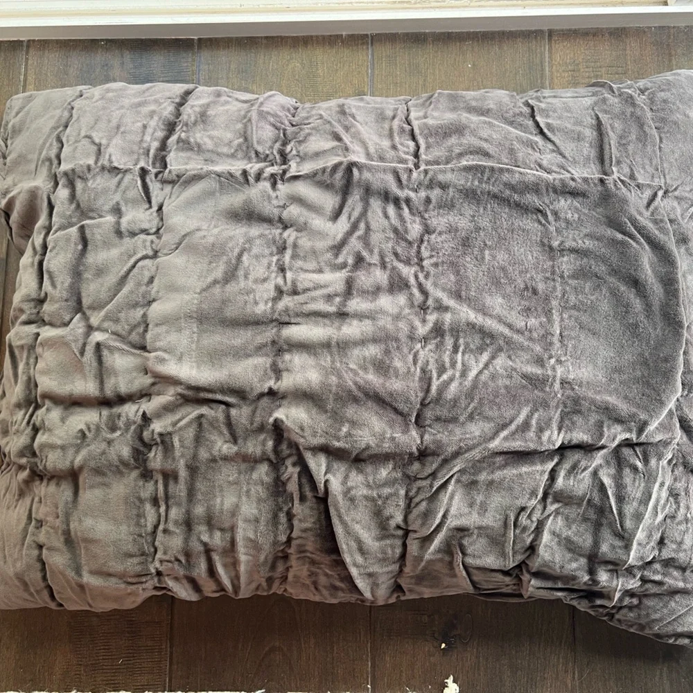 Restoration Hardware NWT velvet wide channel standard sham in grey stone